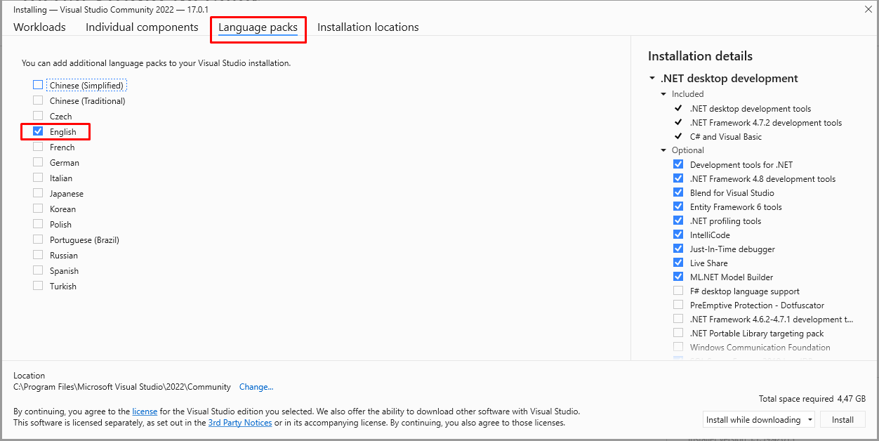Как удалить visual studio 2022. Visual Studio 2022 menu.